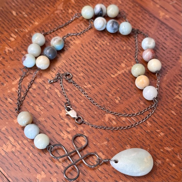 Artisan Natural Stone Beads and Sterling Silver Pendant Necklace - Picture 17 of 17